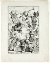 Trompettes, Pages, Esclaves, et Vases que l’on portait pour présent à Mahomet, from Caravanne du