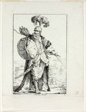 Chef des Spahis, plate two from Caravanne du Sultan à la Mecque, 1748, Joseph Marie Vien, French,