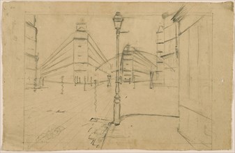 Study for Paris Street, Rainy Day, 1877, Gustave Caillebotte, French, 1848-1894, France, Graphite,