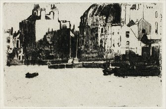 Chelsea Palaces (Black and White Version), 1888–89, Theodore Roussel, French, worked in England,
