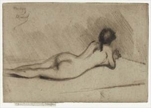 Study from the Nude of a Girl Lying Down, 1890, Theodore Roussel, French, worked in England,