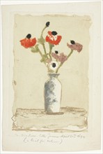 Anemonies, 1897, Theodore Roussel, French, worked in England, 1847-1926, England, Color etching and