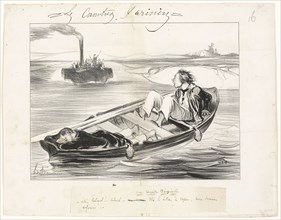 An Unpleasant Encounter, plate sixteen from Les Canotiers Parisiens, 1843, Honoré-Victorin Daumier,