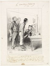 A Man Saved Against his Will, plate seven from Les Canotiers Parisiens, 1843, Honoré-Victorin