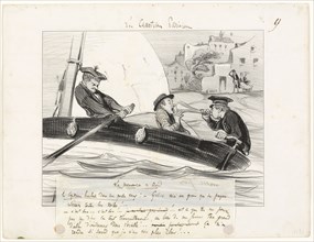 A Boat Maneuver, plate nine from Les Canotiers Parisiens, 1843, Honoré-Victorin Daumier, French,