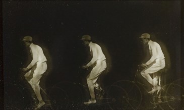 Man Bicycling, 1890s, Etienne-Jules Marey, French, 1830–1904, France, Gelatin silver lantern slide
