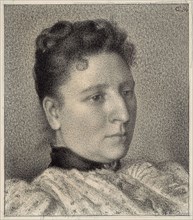 Portrait of Anna Boch, 1894, Georges Lemmen, Belgian, 1865-1916, Belgium, Conté crayon on off-white