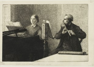 A Piece by Schumann, 1864, Henri Fantin-Latour, French, 1836-1904, France, Etching in black on