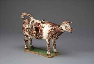 Cow Creamer, 1770/95, Staffordshire, England, Staffordshire, Lead-glazed earthenware (creamware),