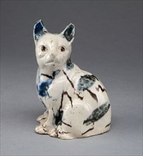 Cat, c. 1760, Staffordshire, England, Staffordshire, Salt-glazed stoneware (agateware), 11.4 x 7.9