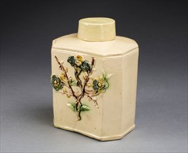 Tea Canister, c. 1770, Staffordshire, England, Staffordshire, Lead-glazed earthenware (creamware),