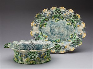 Basket and Stand, 1760/70, Staffordshire, England, Staffordshire, Lead-glazed earthenware