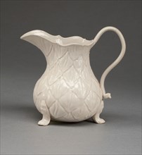 Cream Jug, 1750/59, Staffordshire, England, Staffordshire, Salt-glazed stoneware, 9.8 x 10.5 x 7 cm