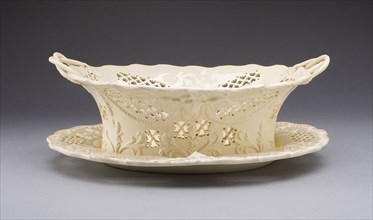 Fruit Basket and Stand, 1780/1800, Leeds Pottery, English, founded 1756, Yorkshire, Lead-glazed