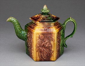 Teapot, 1750/70, Staffordshire, England, Staffordshire, Lead-glazed earthenware (creamware), 13 x x