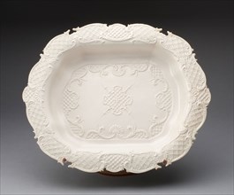 Dish, 1750–1760, Staffordshire, England, Staffordshire, Salt-glazed stoneware, 4.5 x 35.6 x 29.2
