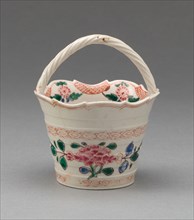 Basket, 1750/65, Staffordshire, England, Staffordshire, Salt-glazed stoneware, polychrome enamels,