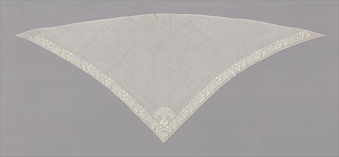 Fichu, Late 18th century, England or France, England, Cotton, plain weave, embroidered with cotton
