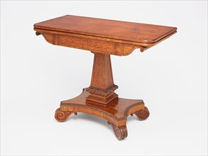 Card Table, 1819/25, Isaac Vose & Son, American, 1819–25, Boston, Carving attributed to Thomas