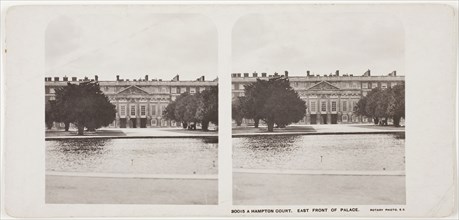 Hampton Court, East Front of Palace, 1860s, Hampton Court, Albumen print, stereo, 7.9 x 7.7 cm