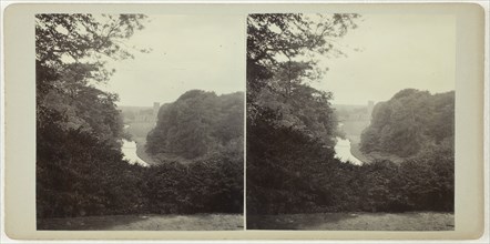 Untitled (Fountains Abbey Surprise View), 1860s, Fountains Abbey, Albumen print, stereo, 8 × 7.7 cm