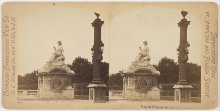 Place de la Concorde, Paris, 1860s, Paris, Albumen print, stereo, 7.8 x 7.5 cm (each image), 8.8 x
