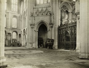 Ely Cathedral: Octagon from South Transept Chairs & Benches Removed, 1899, Frederick H. Evans,