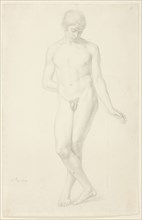 Study of a Standing Nude Youth, 1820, Julius Schnorr von Carolsfeld, German, 1794-1872, Germany,