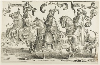Jehoram, Uzziah, Jotham, plate three, from The Twelve Kings of Israel, c. 1520, Lucas van Leyden,