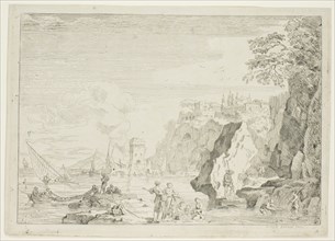 The Beach with the Large Tower, 1734/52, Claude Joseph Vernet, French, 1714-1789, France, Etching