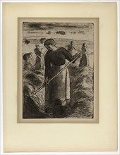 Woman Haymaker at Éragny, 1897, Camille Pissarro, French, 1830-1903, France, Etching in black on