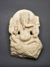 Four-Armed Seated God Ganesha, Shahi period, 7th/8th century, Pakistan or Afghanistan, Afghanistan,