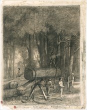 The Woodcutters, 1860, Gustave Courbet, French, 1819–1877, France, Charcoal and black chalk, with
