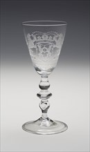 Wine Glass, c. 1740, England, Engraved in the Netherlands, England, Glass, 17.8 cm (7 in.)