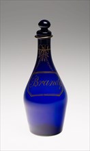Brandy Decanter, c. 1806, England, Bristol, Gilding possibly by Isaac Jacobs, England, Glass with