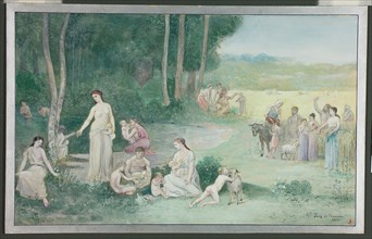 Summer, 1873, Attributed to Pierre Puvis de Chavannes, French, 1824-1898, France, Watercolor and