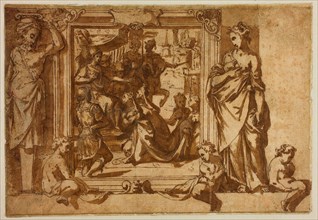 Woman Kneeling Before a Ruler, 1566–67, Federico Zuccaro, circle of, Italian, c.1542-1609, Italy,