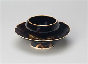 Cupstand, Northern Song dynasty (960–1127), 11th/12th century, China, Black Ding ware, porcelain