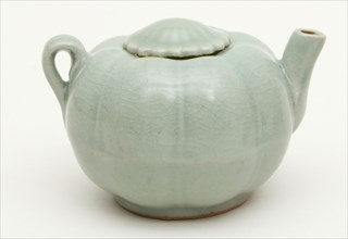 Melon-Shaped Ewer (Wine Pot) with Flower-Head/ Foliate Lid, Southern Song (1127–1279) or Yuan