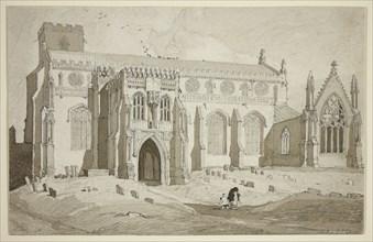 Cley Church, Norfolk, 1818, John Sell Cotman, English, 1782-1842, England, Graphite and gray wash