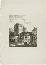 Procession through a Rustic Gate, 1764, Salomon Gessner, Swiss, 1730-1788, Switzerland, Etching on