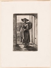 The Hungarian Woman Standing in the Door, 1817, Johann Adam Klein, German, 1792-1875, Germany,