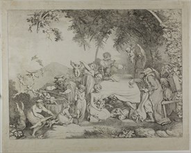 Auction of the Cupids, 1799, Johann Heinrich Ramberg, German, 1763–1840, Germany, Etching on ivory