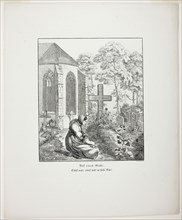 On a Grave, plate nine from Zehn Blätter zu Hebels Alemannischen Gedichten, 1820, Sophie Reinhard