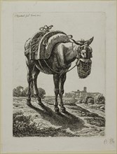 Feeding Mule, Front, from Die Zweite Thierfolge, 1800, Johann Christian Reinhart, German,