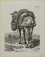 Feeding Mule, Rear, from Die Zweite Thierfolge, 1800, Johann Christian Reinhart, German, 1761-1847,