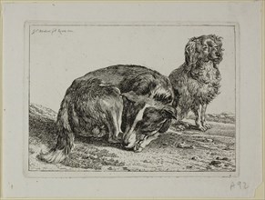 Two Dogs Resting, from Die Zweite Thierfolge, 1800, Johann Christian Reinhart, German, 1761-1847,