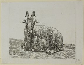 Lying Goat, from Die Zweite Thierfolge, 1800, Johann Christian Reinhart, German, 1761-1847,