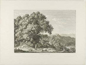 Castle Gandolfo, 1792, Johann Christian Reinhart, German, 1761-1847, Germany, Etching on ivory laid