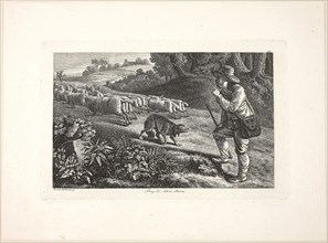 Arcadian Shepherd Boy and his Flock of Sheep, 1810, Heinrich Reinhold, German, 1788–1825, Germany,